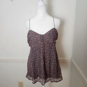 Y2K American Eagle Cami Tank Top Sz Medium Womens Babydoll Floral Fairy Grunge